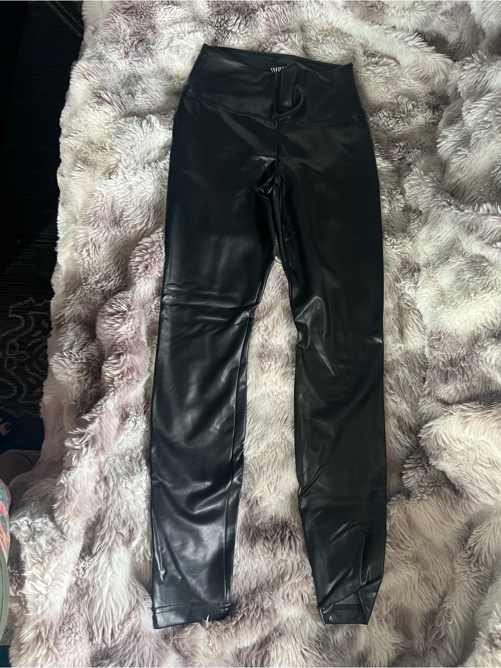 White House Black Market Black Vegan Leather Runway Leggings